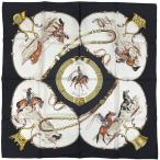 ショッピングHERMES エルメス HERMES カレ 90 Pampa 大草原 スカーフ シルク ブラック マルチカラー レディース 中古