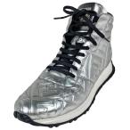 フェンディ FENDI ズッカ柄 ハイカット スニーカー 靴 スニーカー レザー シルバー メンズ 中古