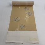 ショッピング桜 反物 秀品 小紋 桜 菊 ベージュ 正絹 中古