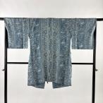  верхняя одежда длина 96.5cm длина рукава 67cm M японский костюм пальто . цветок длина . синий серый натуральный шелк название товар б/у 