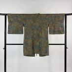  прекрасный товар верхняя одежда длина 90.5cm длина рукава 61.5cm S японский костюм пальто . цветок . глаз зеленый натуральный шелк превосходящий товар б/у 