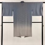  верхняя одежда длина 111cm длина рукава 67cm M японский костюм пальто кимоно воротник земля . bokashi серый натуральный шелк превосходящий товар б/у 
