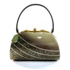  прекрасный товар традиционная японская сумка super товар формальный .. золотая краска пепел чай эмаль аксессуары для кимоно б/у 