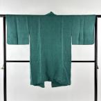  верхняя одежда длина 96cm длина рукава 63cm S японский костюм пальто земля . лист рисунок зеленый натуральный шелк превосходящий товар б/у 