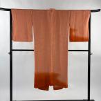  прекрасный товар верхняя одежда длина 127.5cm длина рукава 66cm M японский костюм пальто кимоно воротник земля .. bokashi незначительный orange натуральный шелк название товар б/у 