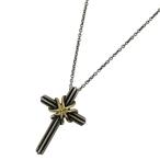 ティファニー TIFFANY&amp;Co. シグネチャー クロス ネックレス K18 コンビ ネックレス シルバー925 750 シルバー ゴールド レディース 中古