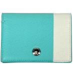 ティファニー TIFFANY&amp;Co. ロゴ カードケース 名刺入れ カード入れ 小銭入れ カードケース レザー ブルー レディース 中古