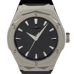 OH済 保証書 ウブロ クラシック フュージョン オーリンスキー 550.NS.1800.RX.ORL19 腕時計 チタン ラバー 自動巻き ブラック メンズ 中古