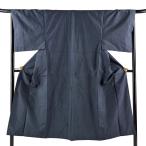  прекрасный товар мужчина кимоно длина 143cm длина рукава 67.5cm L. ансамбль эпонж черепаха .. темно-синий цвет натуральный шелк превосходящий товар б/у 