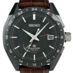 セイコー SEIKO グランドセイコー SBGE037 9R16-0AA0 腕時計 セラミック チタン レザー スプリングドライブ ブラック メンズ 中古