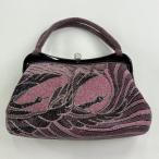 ショッピングビーズ 美品  和装バッグ 優品 ビーズバッグ フォーマル 鳥 紫 ビーズ 和装小物  中古