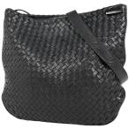 ショッピングボッテガ ボッテガヴェネタ BOTTEGAVENETA イントレチャート ショルダーバッグ 斜め掛け ショルダーバッグ レザー ブラック レディース 中古