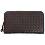 ボッテガヴェネタ BOTTEGAVENETA イントレチャート 長財布 ラウンドファスナー 長財布 レザー ブラウン レディース 中古