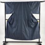  прекрасный товар мужчина кимоно длина 150.5cm длина рукава 67cm L. ансамбль эпонж черепаха .. темно-синий цвет натуральный шелк превосходящий товар б/у 