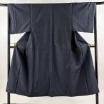  прекрасный товар мужчина кимоно длина 145.5cm длина рукава 66cm M. ансамбль эпонж геометрический рисунок темно синий натуральный шелк превосходящий товар б/у 