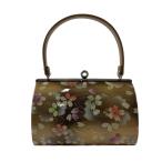  прекрасный товар традиционная японская сумка super товар формальный Sakura . вода золотая краска золотисто-коричневый аксессуары для кимоно б/у 