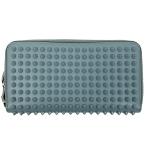 クリスチャンルブタン Christian Louboutin パネトーネ ラウンドファスナー 長財布 スタッズ 長財布 レザー ライトブルー レディース 中古