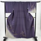 美品 付下げ 身丈160.5cm 裄丈67cm M 袷 やまと 落款あり 藤 霞 金銀彩 ぼかし 紫 正絹 秀品 中古
