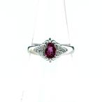 ルビー デザインリング プラチナ 指輪 メレダイヤ リング 12号 Pt900 ルビー ダイヤモンド レディース 中古