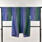  прекрасный товар верхняя одежда длина 95cm длина рукава 64.5cm M японский костюм пальто длина bokashi рисунок синий фиолетовый натуральный шелк превосходящий товар б/у 