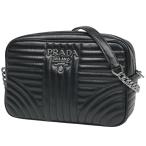 プラダ PRADA ダイアグラム チェーン ショルダーバッグ 斜め掛け ショルダーバッグ レザー ネロ(ブラック) レディース 中古