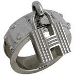 エルメス HERMES カデナモチーフ スカーフリング スカーフ留め スカーフリング シルバーメッキ レザー シルバー レディース 中古