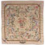  Hermes HERMES Calle 90 PiERRES d' ORiENT et d' OCCiDENT Восток. камень . запад. камень умение птица цветок плоды фрукты шарф шелк бежевый многоцветный женский б/у 