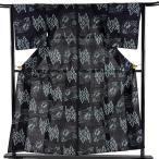 浴衣 身丈154.5cm 裄丈64cm M 番傘 幾何学 濃紺 綿 秀品 中古