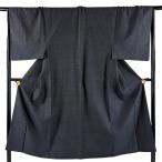  мужчина кимоно длина 141cm длина рукава 67cm M. ансамбль Ooshima эпонж черепаха . темно-синий цвет натуральный шелк превосходящий товар б/у 