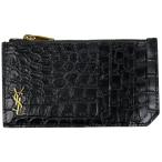  солнечный rolan SAINT LAURENT Logo футляр для карточек Thai колено монограмма ячейка для монет футляр для карточек кожа черный 629899 мужской б/у 