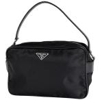 プラダ PRADA ロゴプレート ハンドバッグ ポーチ ハンドバッグ ナイロン ネロ(ブラック) レディース 中古