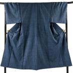  прекрасный товар мужчина кимоно длина 148cm длина рукава 69.5cm L. эпонж земля ансамбль индиго цвет натуральный шелк превосходящий товар б/у 