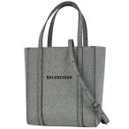 バレンシアガ BALENCIAGA エブリデイ トート XXS ラメ 2WAY ショルダーバッグ トートバッグ レザー シルバー 551815 レディース 中古