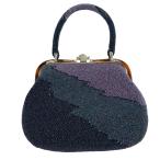  традиционная японская сумка super товар бисер сумка формальный геометрический рисунок темно-синий цвет бисер аксессуары для кимоно б/у 