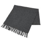  Hermes HERMES Logo muffler бахрома muffler кашемир серый женский б/у наличие один .