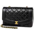 シャネル CHANEL ダイアナ マトラッセ シングルフラップ チェーン ショルダーバッグ ココマーク ショルダーバッグ レザー ブラック A01165 レディース 中古