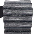 ショッピング帯 美品 名古屋帯 秀品 縞 灰紫 正絹 中古