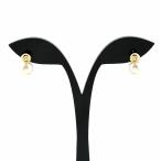 ショッピングused ミキモト MIKIMOTO パール デザインピアス YG イエローゴールド メレダイヤ  ピアス K18 パール ダイヤモンド レディース 中古