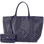 ゴヤール GOYARD サンルイGM トートバッグ コーティングキャンバス ネイビー レディース 中古