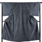  мужчина кимоно длина 138cm длина рукава 65.5cm S. ансамбль эпонж черепаха .. темно-синий цвет натуральный шелк превосходящий товар б/у 