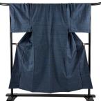  прекрасный товар мужчина кимоно длина 151.5cm длина рукава 69cm L. эпонж ансамбль темно-синий цвет натуральный шелк превосходящий товар б/у 