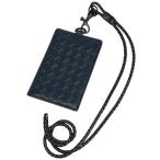  Bottega Veneta BOTTEGAVENETA сетка футляр для карточек 2WAY кожа голубой женский б/у 
