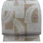 美品 袋帯 秀品 色紙 番傘 金糸 ベージュ 六通 正絹 中古