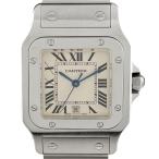カルティエ CARTIER サントスガルベ LM W20060D6 腕時計 SS クォーツ アイボリー系 メンズ 中古