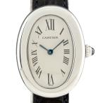 カルティエ CARTIER ベニュワール W1516856 腕時計 WG レザー クォーツ グレー系 レディース 中古