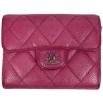  Chanel CHANEL здесь Mark футляр для карточек matelasse кожа Pink Lady -s б/у наличие один .