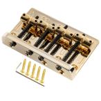 Musiclily Pro ヘビーデューティー 4弦ベースブリッジ ヴィンテージ ブラス製サドル プレシジョン/ジャズベース用、ゴールド