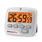 ThermoPro キッチンタイマー バックライト 時計付き 100時間 超長計時 無音設定 音量調整 見やすい大画面 マグネット付き カウントアップ