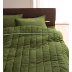 タオル地 タオルケット と 敷布団用フィットシーツ のセット セミダブルサイズ 色-オリーブグリーン/綿100%パイル 洗える