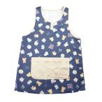 ポケモン エプロン 総柄　転写 サイドボタン 保育士 キャラクター ネイビー  46208